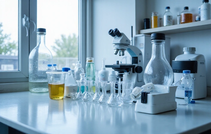 Image of a modern, clean laboratory setting with scientific equipment, symbolizing quality control and testing.