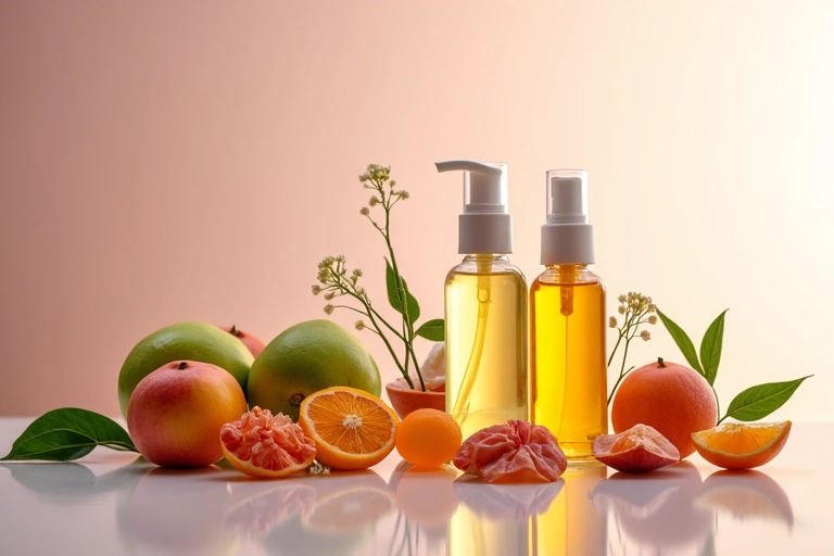 Clean image representing women's skincare with natural ingredients